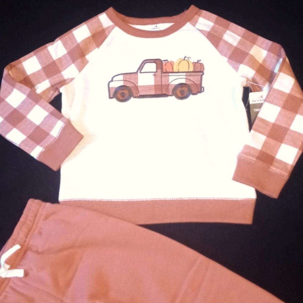 Celebrate Thanksgiving Boy Brown 2 PC Fall Set Top/Pants 3T